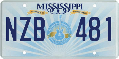 MS license plate NZB481