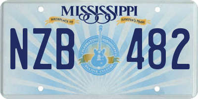 MS license plate NZB482
