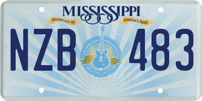 MS license plate NZB483