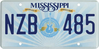 MS license plate NZB485
