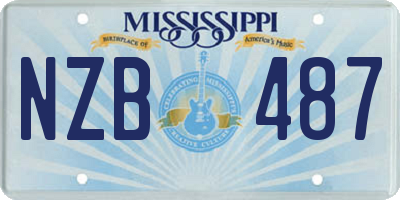 MS license plate NZB487