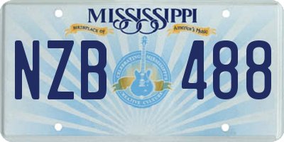 MS license plate NZB488