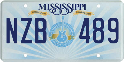 MS license plate NZB489