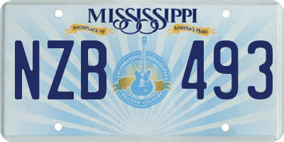 MS license plate NZB493