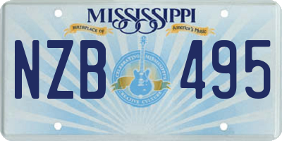 MS license plate NZB495