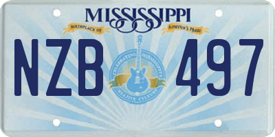 MS license plate NZB497