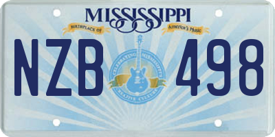 MS license plate NZB498