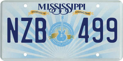 MS license plate NZB499