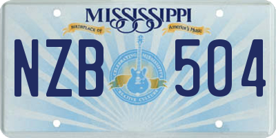 MS license plate NZB504