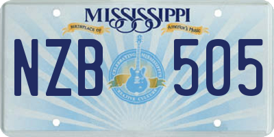 MS license plate NZB505