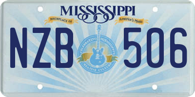 MS license plate NZB506