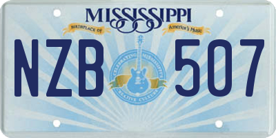 MS license plate NZB507