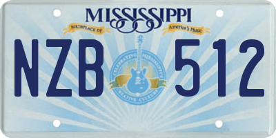 MS license plate NZB512