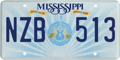 MS license plate NZB513