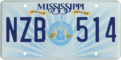 MS license plate NZB514