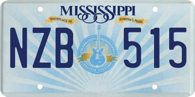 MS license plate NZB515