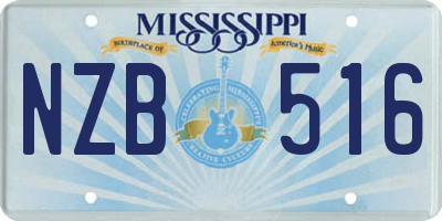 MS license plate NZB516