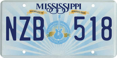 MS license plate NZB518