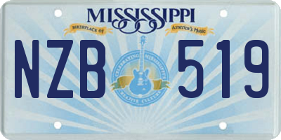 MS license plate NZB519