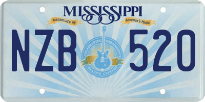 MS license plate NZB520