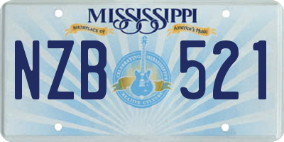 MS license plate NZB521