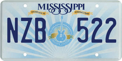 MS license plate NZB522