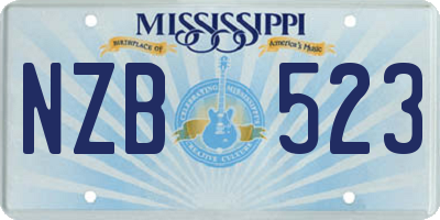 MS license plate NZB523
