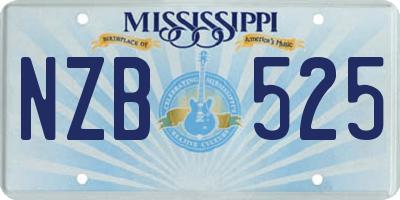 MS license plate NZB525