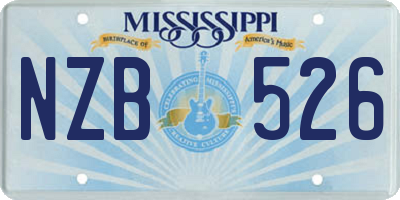 MS license plate NZB526