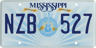 MS license plate NZB527