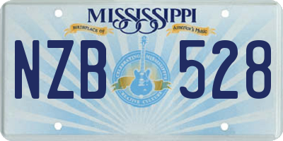 MS license plate NZB528