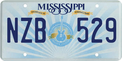 MS license plate NZB529