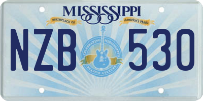 MS license plate NZB530