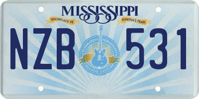 MS license plate NZB531