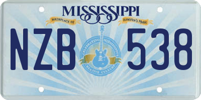 MS license plate NZB538