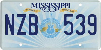 MS license plate NZB539