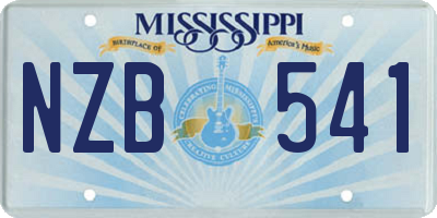 MS license plate NZB541