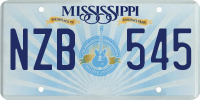MS license plate NZB545
