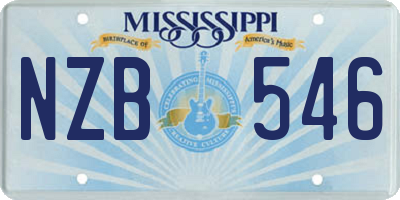 MS license plate NZB546