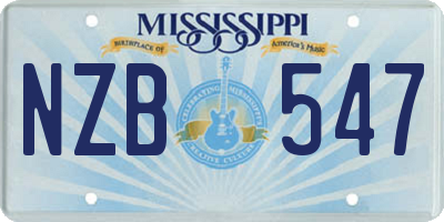 MS license plate NZB547