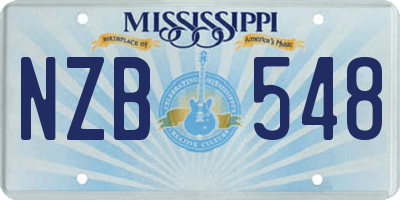 MS license plate NZB548