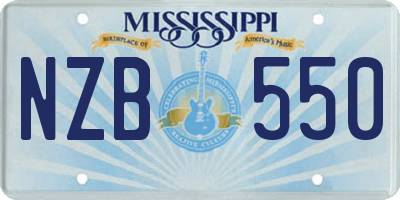 MS license plate NZB550