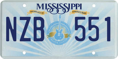 MS license plate NZB551