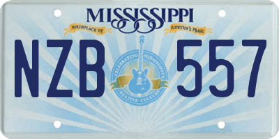 MS license plate NZB557