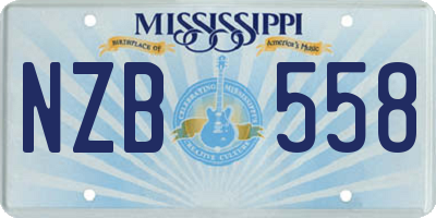 MS license plate NZB558