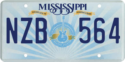 MS license plate NZB564