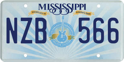 MS license plate NZB566