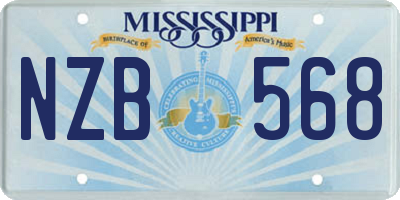 MS license plate NZB568