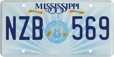 MS license plate NZB569