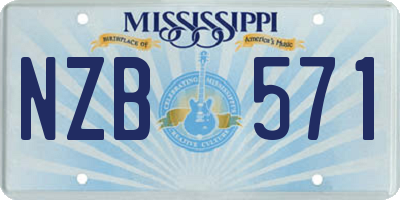 MS license plate NZB571